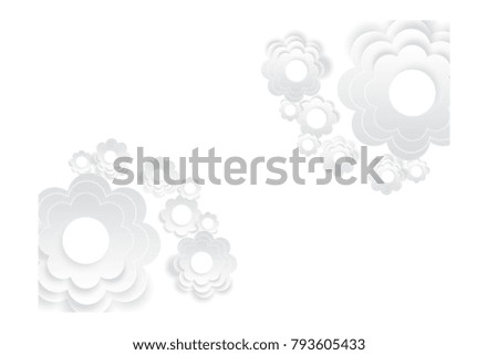 Background paper cut flower white pattern