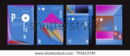 Colorful abstract geometric poster and cover design. Minimal geometric pattern gradients. Eps10 vector