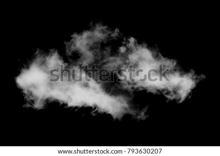 Cloud isolated on black background. Textured Smoke, Brush effect clouds, Abstract white  Royalty-Free Stock Photo #793630207