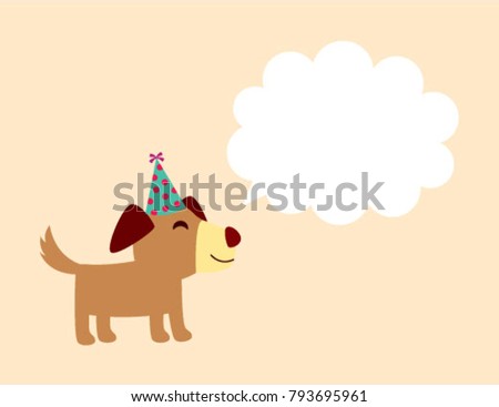 cute happy puppy dog birthday greeting card vector