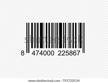Realistic barcode black icon. Barcode vector illustration. Isolated on transparent background