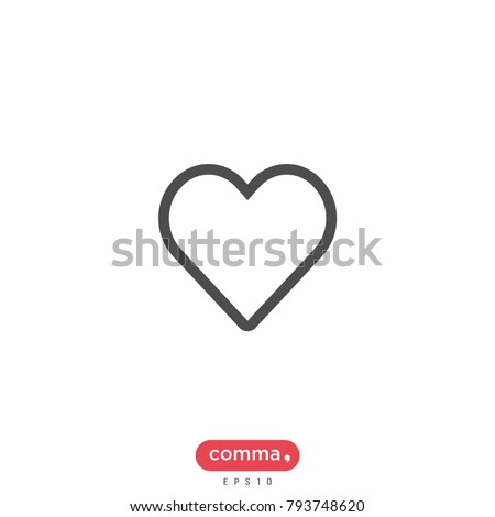 Heart vector icon, like symbol
