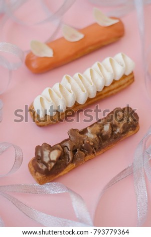 French Eclairs with the filling