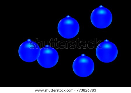 Colored Christmas balls pattern. Abstract Christmas tree toys Background for invitation, card, celebration, party, carnival, festive holiday and Your project. Vector illustration. Black Background