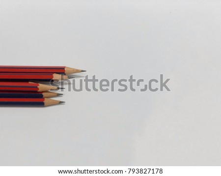 Bunch of black pencil isolated on white background.