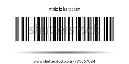 Barcode. Barcode with meaning: "this is barcode". Barcode template - stock vector illustration isolated on white background with shadow