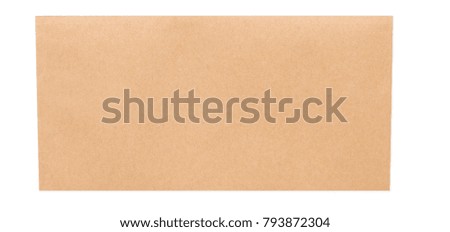 Valentine day letter. Craft paper envelope isolated on white background. Postal card, lover's holiday confession or proposal concept