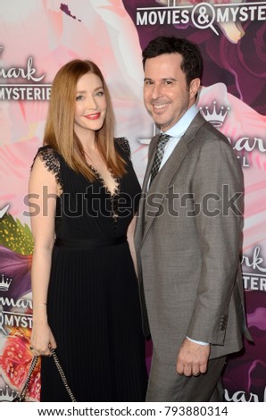 LOS ANGELES - JAN 13:  Jennifer Finnigan, Jonathan Silverman at the Hallmark Channel and Hallmark Movies and Mysteries Winter 2018 TCA Event at the Tournament House on January 13, 2018 in Pasadena, CA Royalty-Free Stock Photo #793880314