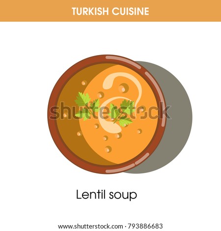 Creamy Lentil soup in bowl from Turkish cuisine Royalty-Free Stock Photo #793886683