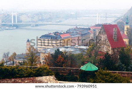 View of city Budapest cityscape with  Danube river, Hungary, Europe