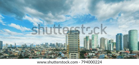 Panorama of Makati, Manila, Philippines.