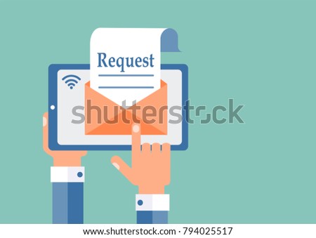 Electronic request, message. The concept. Flat design. Royalty-Free Stock Photo #794025517