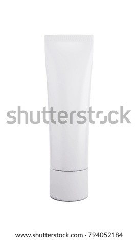 Mock-up Tube of cream on white background for your design. One white tube with empty space for custom text or image. 3d rendering.
