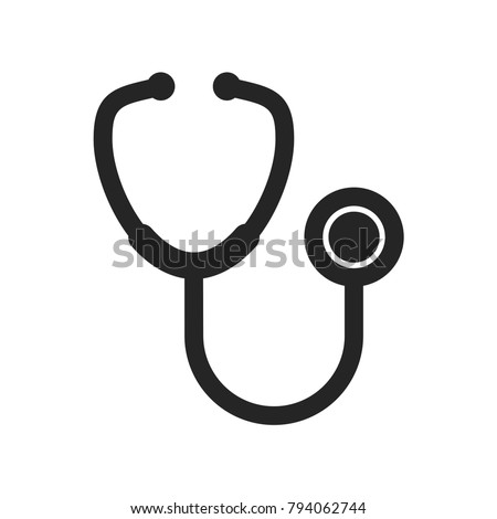 Stethoscope icon vector, diagnostic symbol. Doctor item, hospital pictogram, flat vector sign isolated on white background. Simple vector illustration for graphic and web design. Royalty-Free Stock Photo #794062744