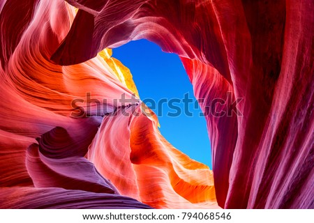 Antelope Canyon in the Navajo Reservation near Page, Arizona USA Royalty-Free Stock Photo #794068546