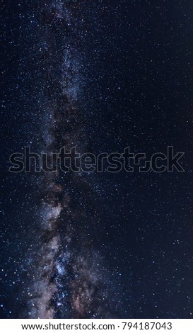 partial of milky way for background purpose. image contain soft focus, blur and noise due to long expose and high iso.