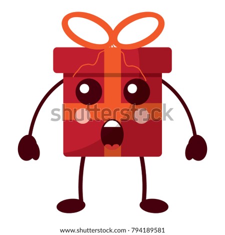 kawaii gift present surprise expression cartoon