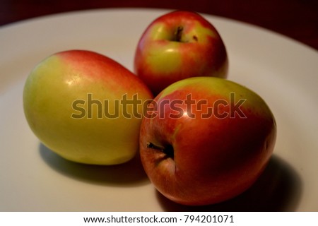 Apple is a useful fruit. A beautiful and natural image. View from the corner 