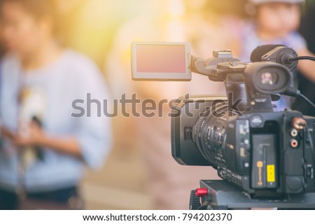 video camera  field working recorder commercial production house Royalty-Free Stock Photo #794202370