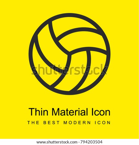 Volleyball Game bright yellow material minimal icon or logo design