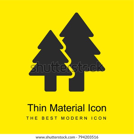 Forest View bright yellow material minimal icon or logo design