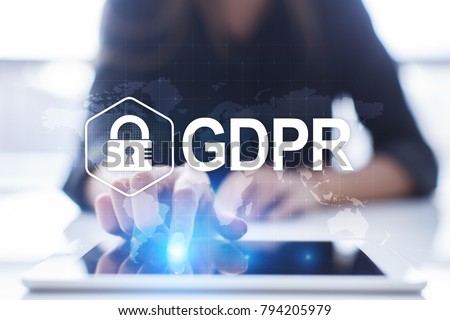 GDPR. Data Protection Regulation. Cyber security and privacy. Royalty-Free Stock Photo #794205979