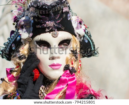 Typical colorful mask from the Venice carnival