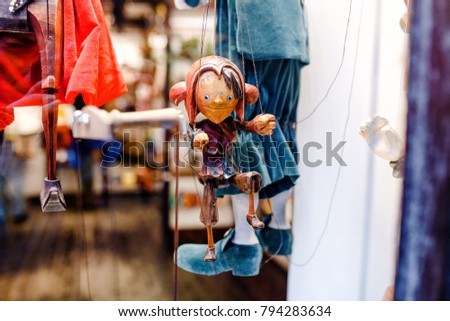 puppet doll jester for sale as souvenir at the market