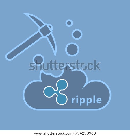ripple cloud mining icon vector design