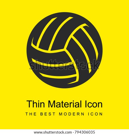 Volleyball ball bright yellow material minimal icon or logo design