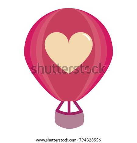 
Vector cute kawaii  
hot air balloon  colorful isolated 