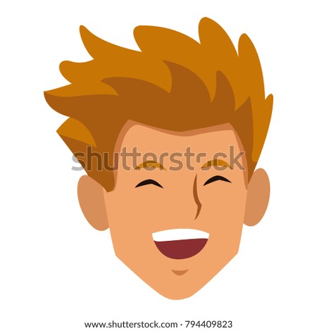 Man face smiling cartoon