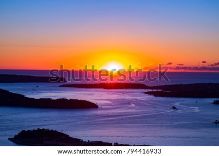 Sunrise glow shot from Sydney Tower, Sydney, NSW, Australia