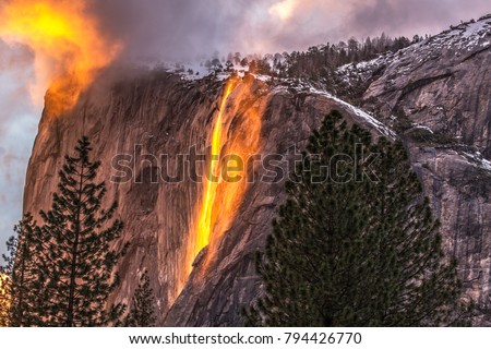 Horsetail Falls Yosemite NP Royalty-Free Stock Photo #794426770