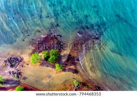 Royalty high quality free stock image aerial view of Hon Mot beach in Phu Quoc island, Kien Giang, Vietnam