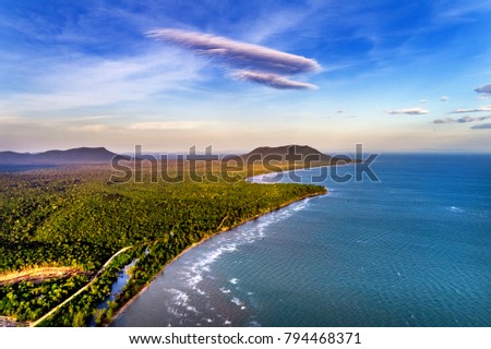 Royalty high quality free stock image aerial view of Hon Mot beach in Phu Quoc island, Kien Giang, Vietnam