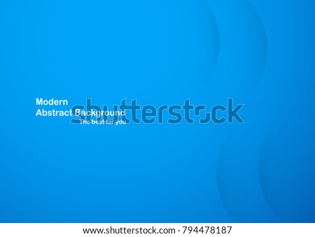 Abstract blue curve background with copy space for white text. Modern template design for cover, brochure, web banner and magazine.