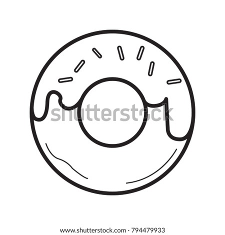 Isolated outline of a donut, Vector illustration