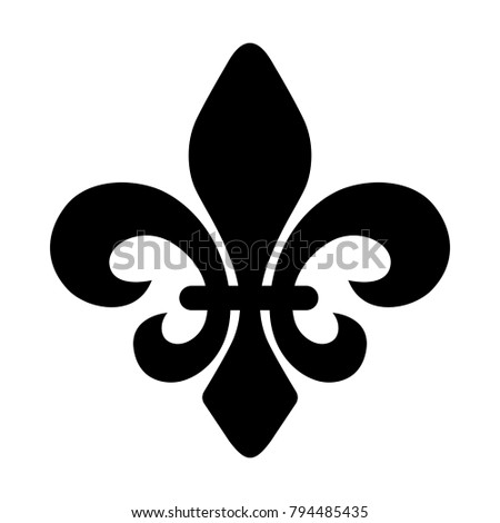 Fleur de lys symbol on a white background, Vector illustration