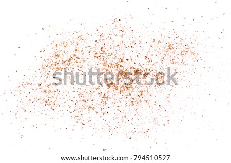 Pile coriander seasoning ground on a white background, with top view Royalty-Free Stock Photo #794510527