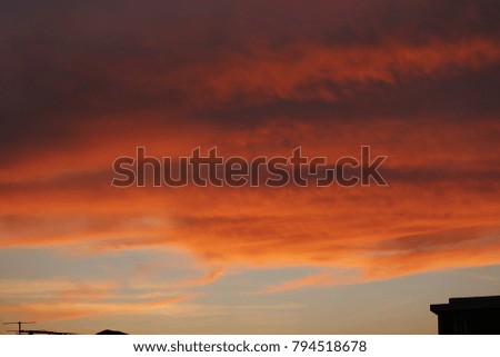 Beautiful sky with orange, background.