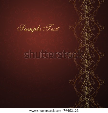 abstract luxury background with golden seamless border and a copy space