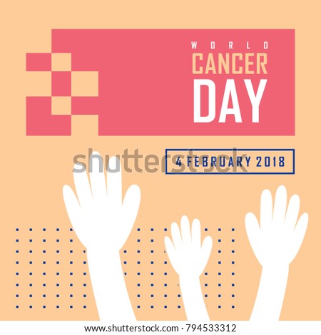 word cancer day illustration logo. campaign. poster. vector. editable