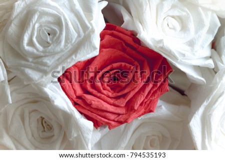 rose bouquet made by tissue paper. Gift for Valentine's day