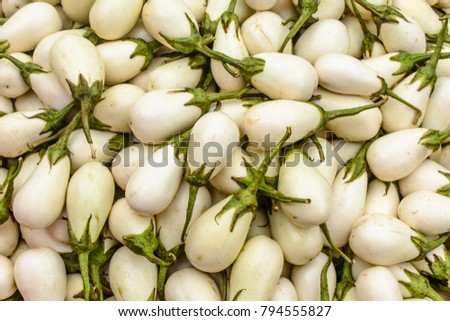 closeup photo of white brinjals