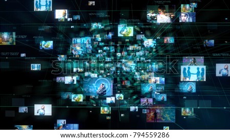 Social media concept. Technological abstract background.
