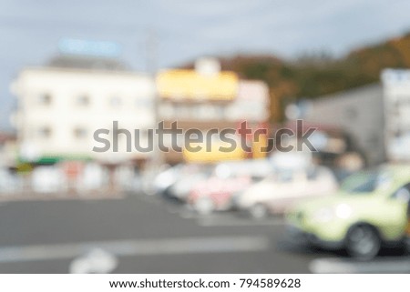 Abstract blur outdoor car parking bokeh background