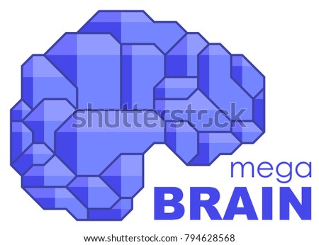 Brain Logo silhouette side view design vector template. Brainstorm think idea Logotype concept icon.