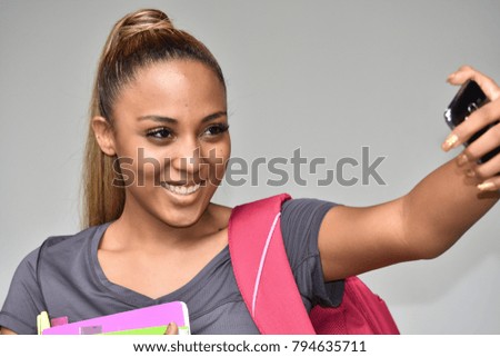 Young School Girl Selfie