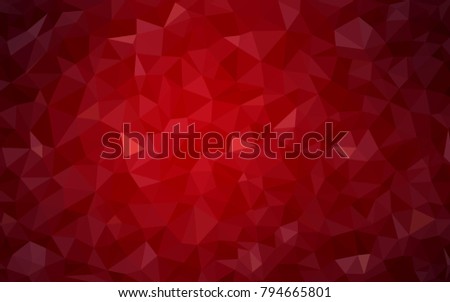 Dark Red vector polygonal illustration, which consist of triangles. Triangular pattern for your business design. Geometric background in Origami style with gradient. 